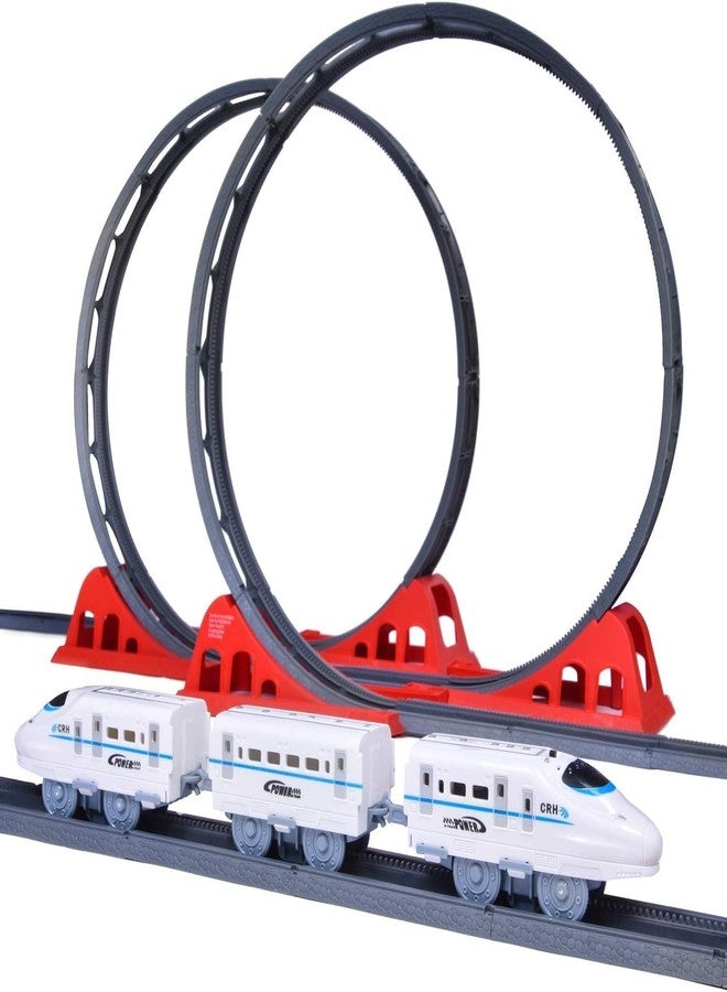 Babelly Toys Train Set for Kids, Batteries Operated Toy Train Set with Light and Sound, Railway Track Toys for Boys - Image 1